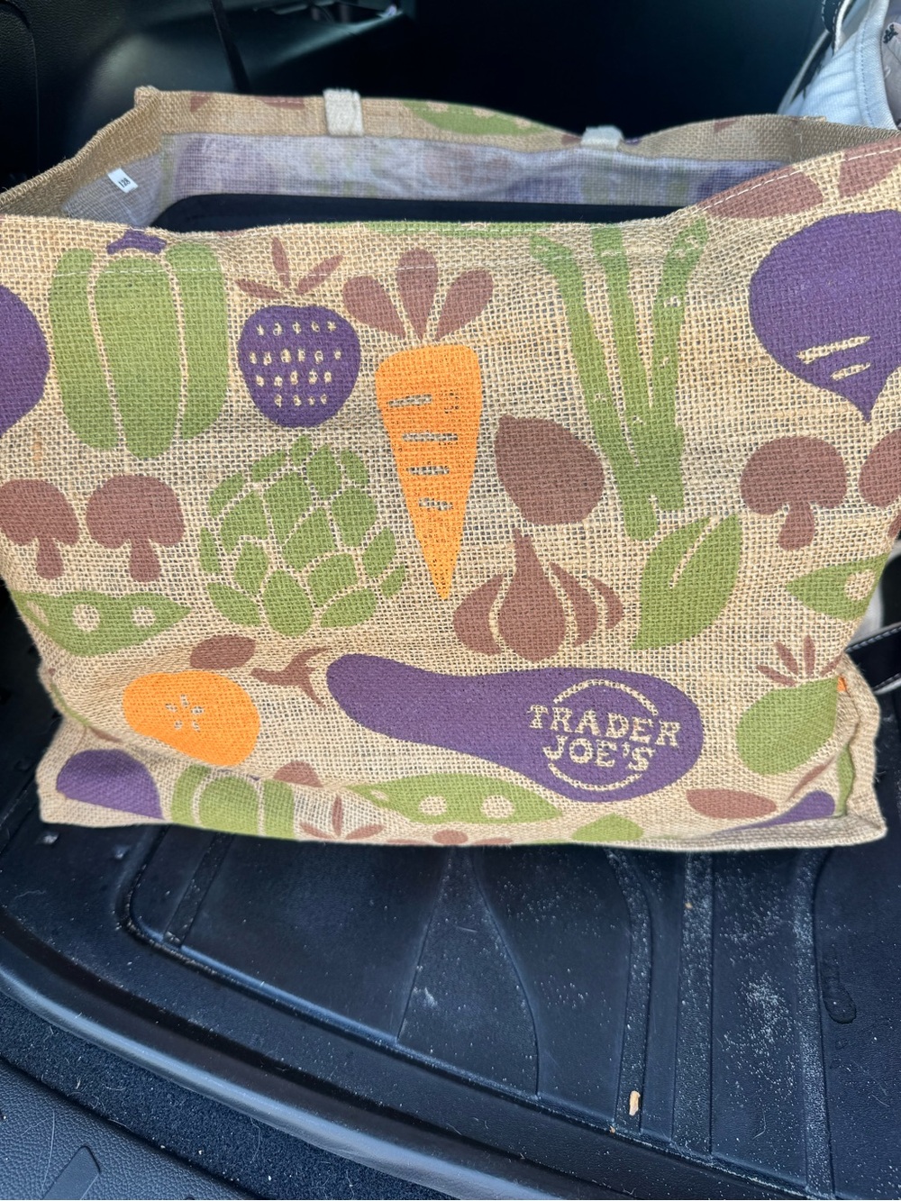 Trader Joe’s Jute Burlap Market Tote Bag Grocery